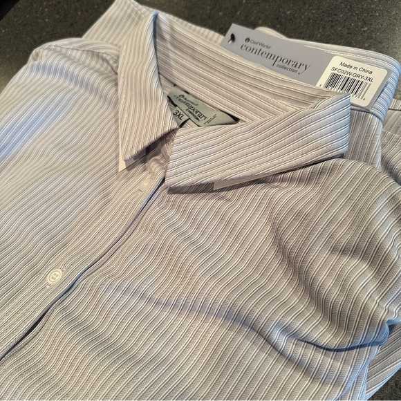 NEW Chef Works Contemporary Collection 3XL men's button front shirt, stripe - Picture 1 of 9